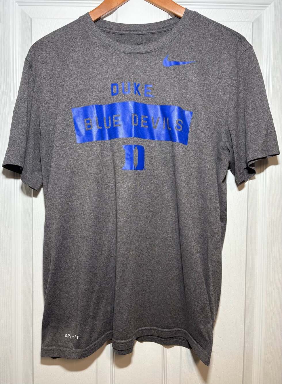 Nike Duke Blue Devils Heather Gray Dri-Fit T-Shirt Size XL